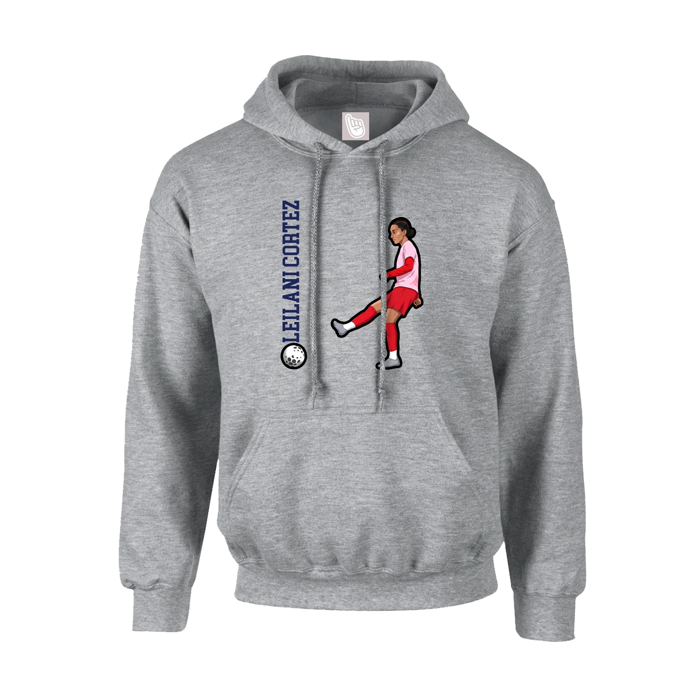 Youth Hoodie — Name Vertical in Grey