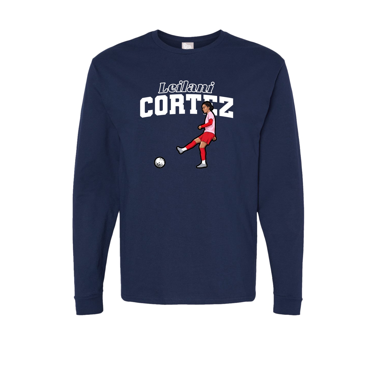 Long Sleeve Tee — Name Arch in Navy
