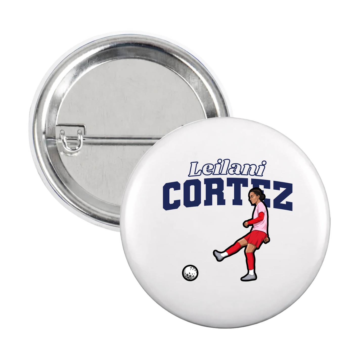 Game Day Button — Name Arch in White