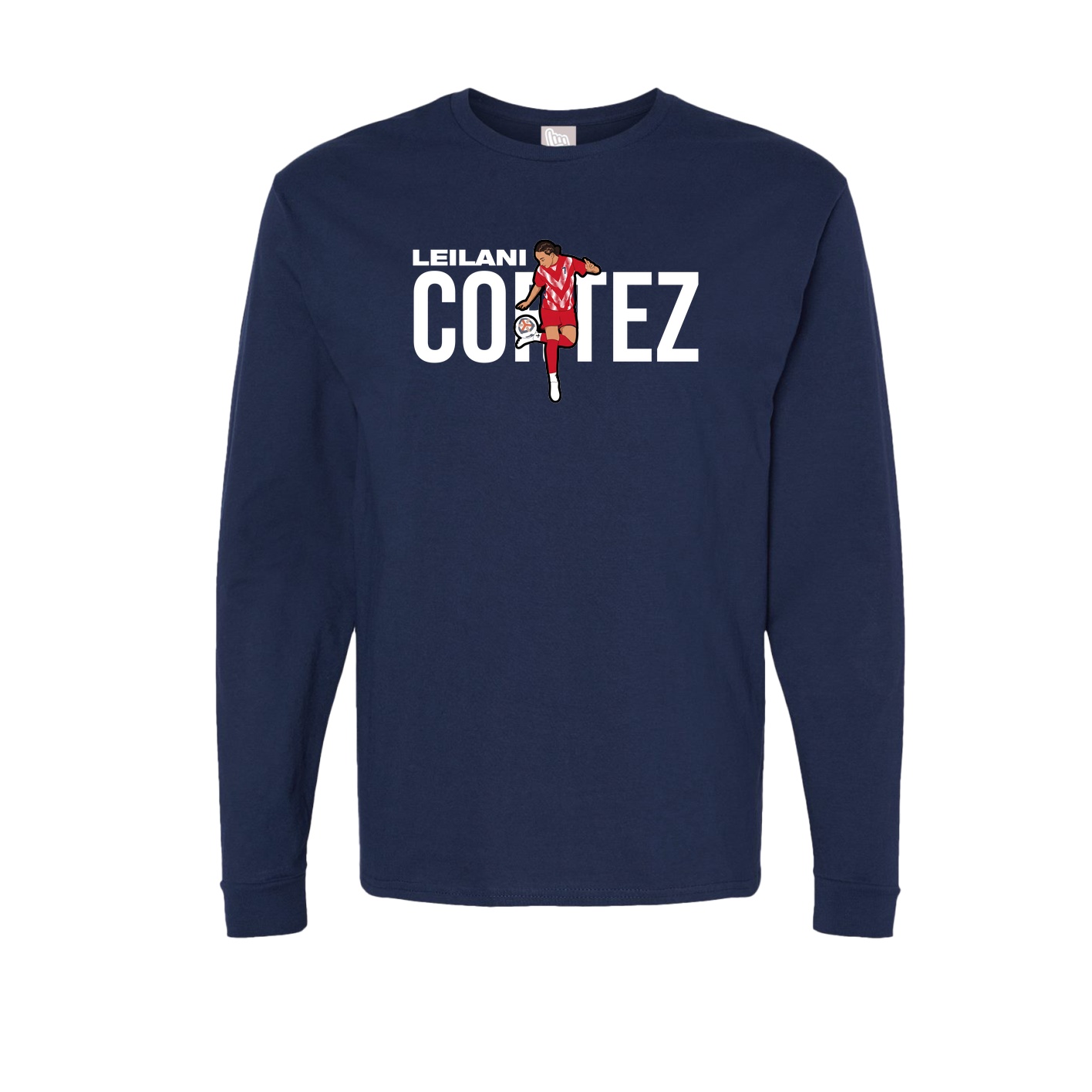 Long Sleeve Tee — Player Name in Navy