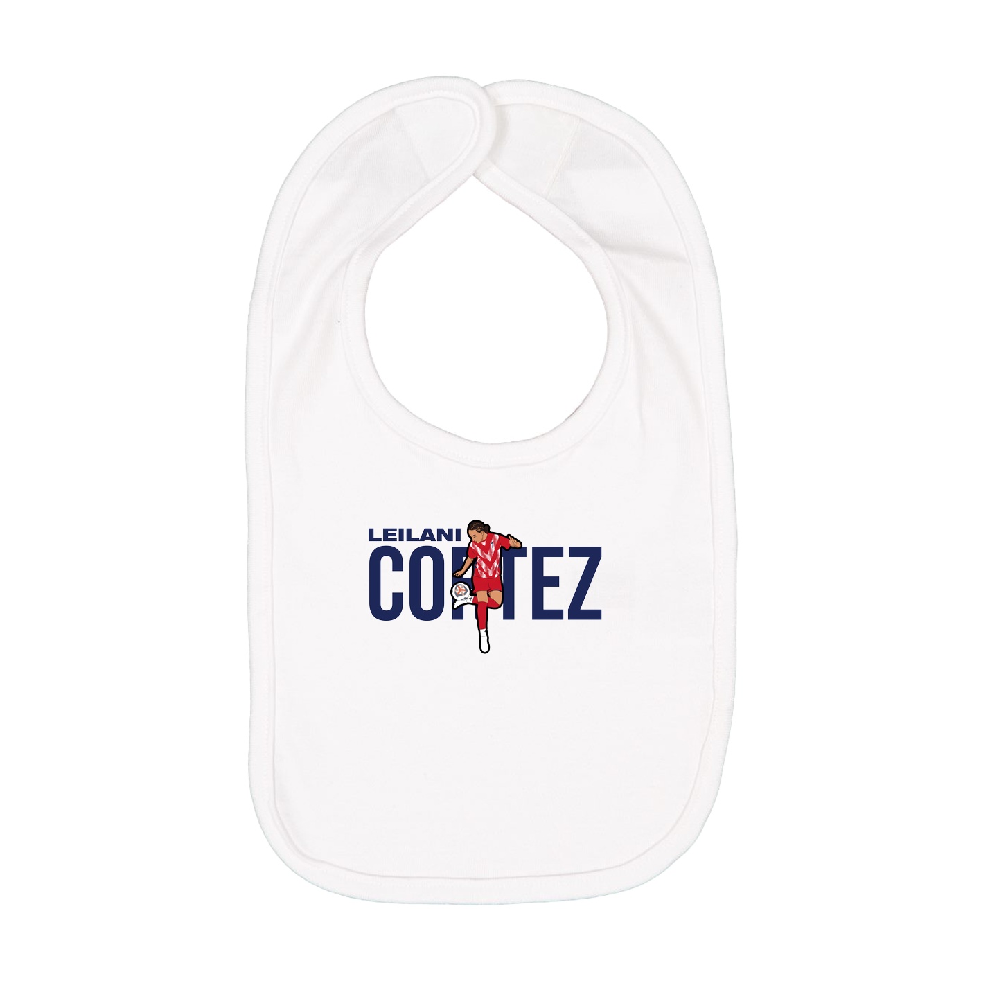 Infant Bib — Player Name in White