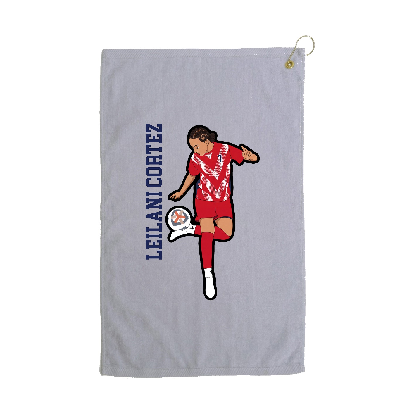 Golf Towel — Name Vertical in Grey