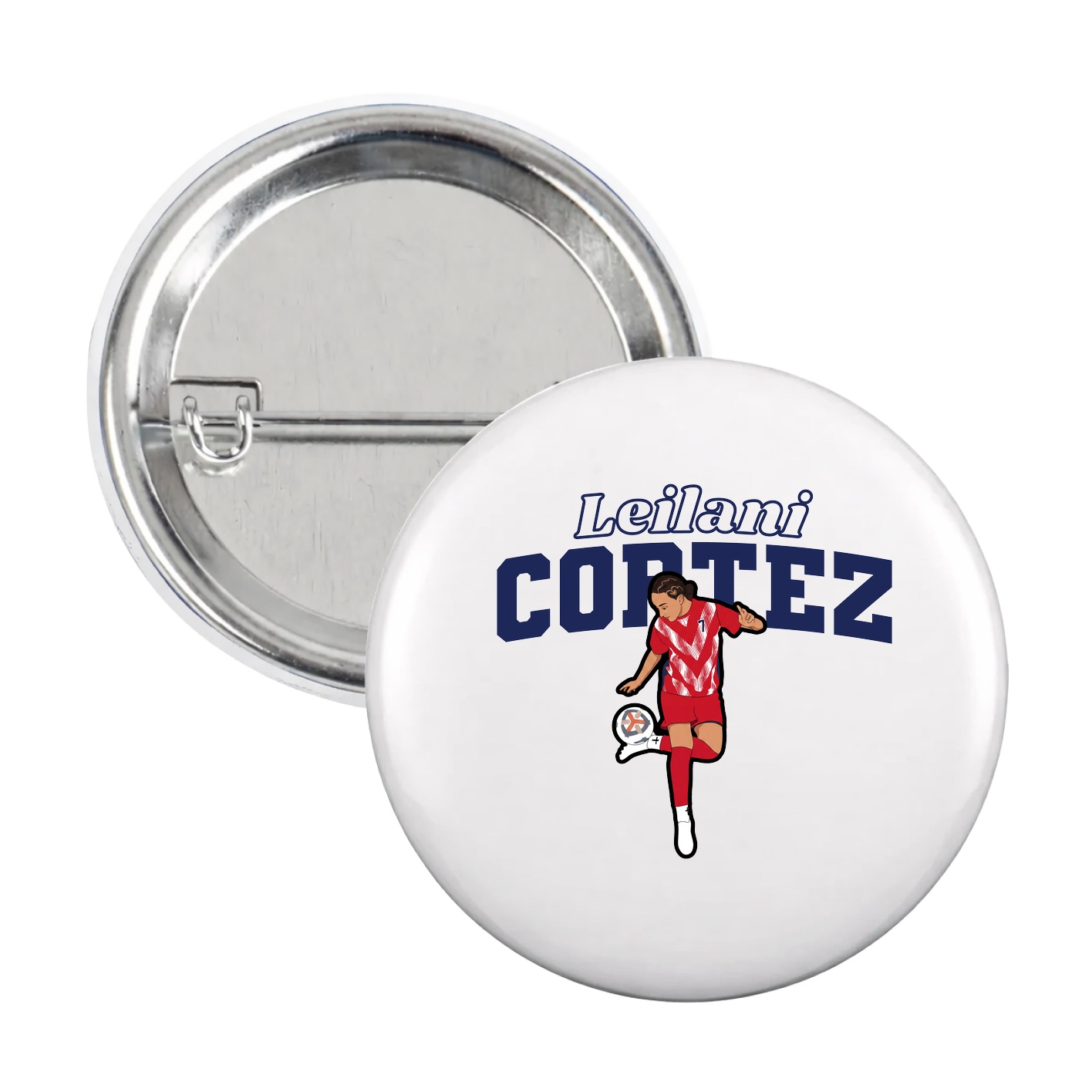 Game Day Button — Name Arch in White