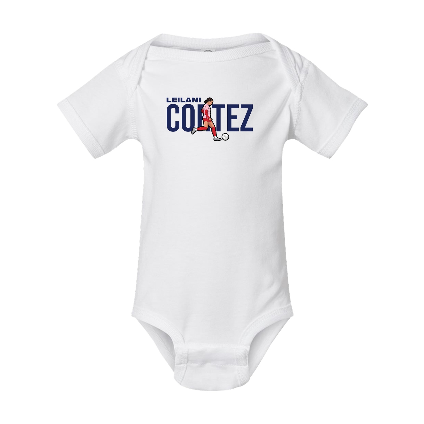Baby Onesie — Player Name in White