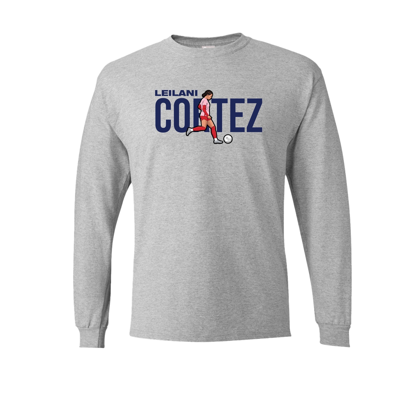 Long Sleeve Tee — Player Name in Grey