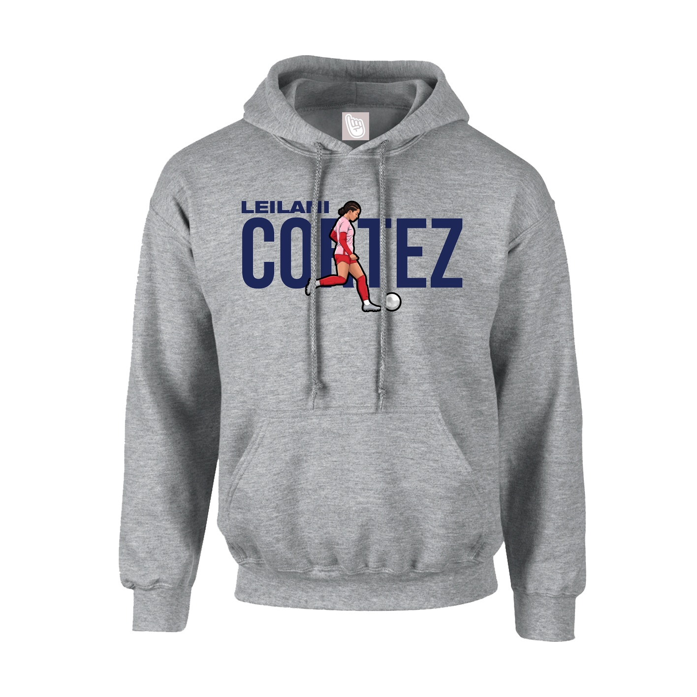 Hoodie — Player Name in Grey