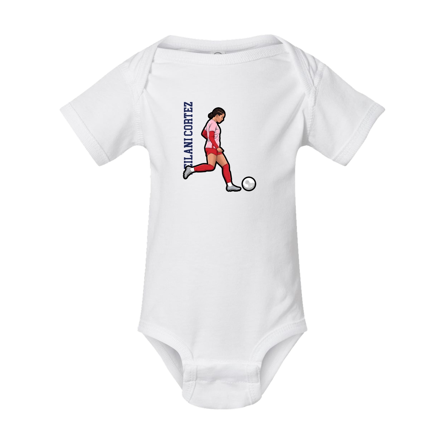 Baby Onesie — Name Vertical in White