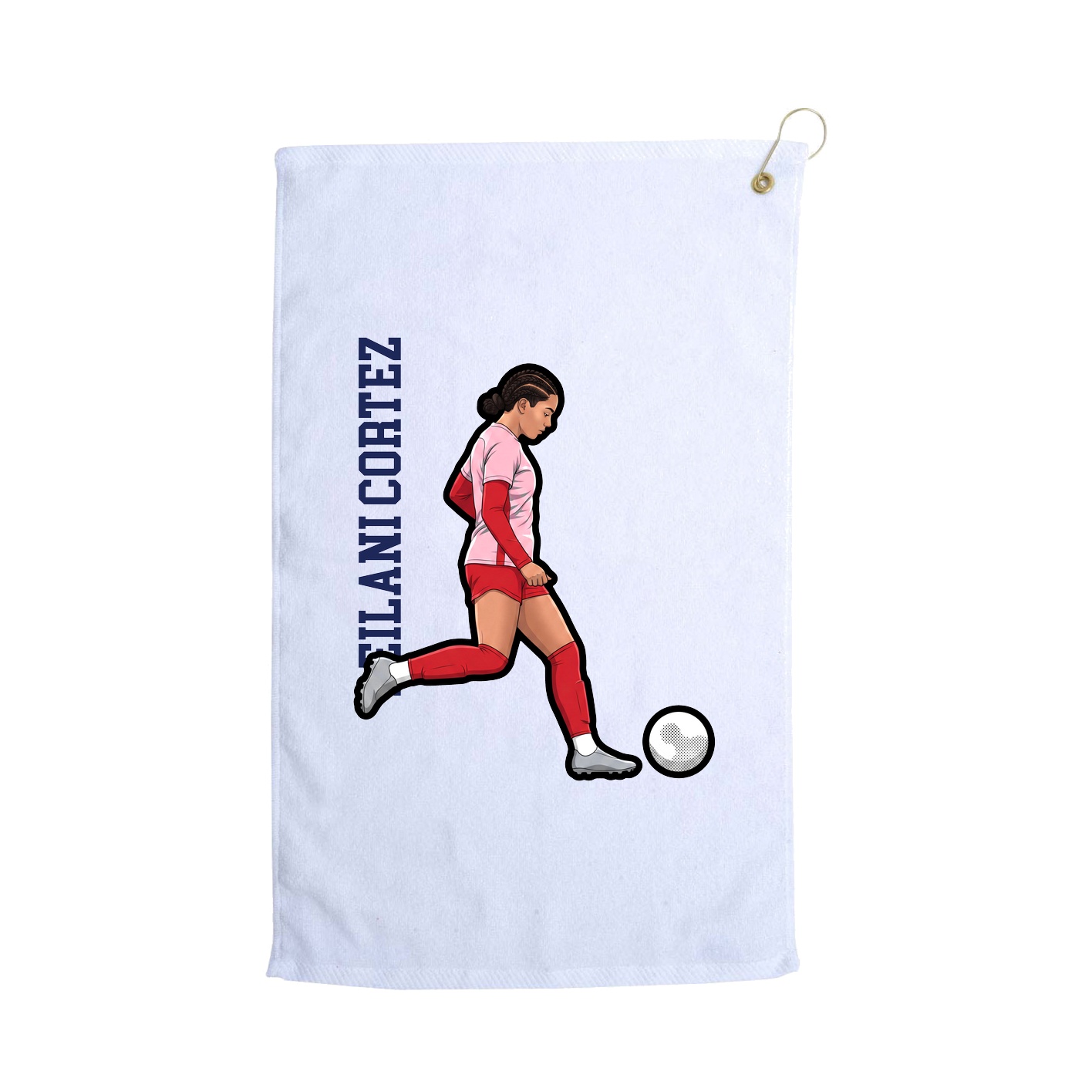 Golf Towel — Name Vertical in White