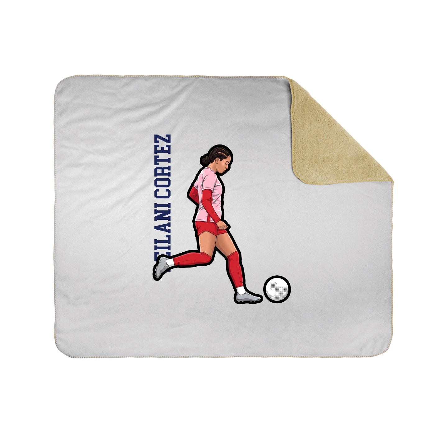Throw Blanket — Name Vertical in White