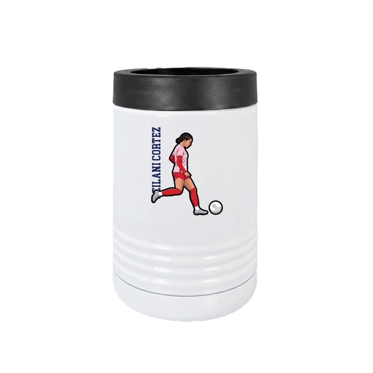 Beverage Holder — Name Vertical in White
