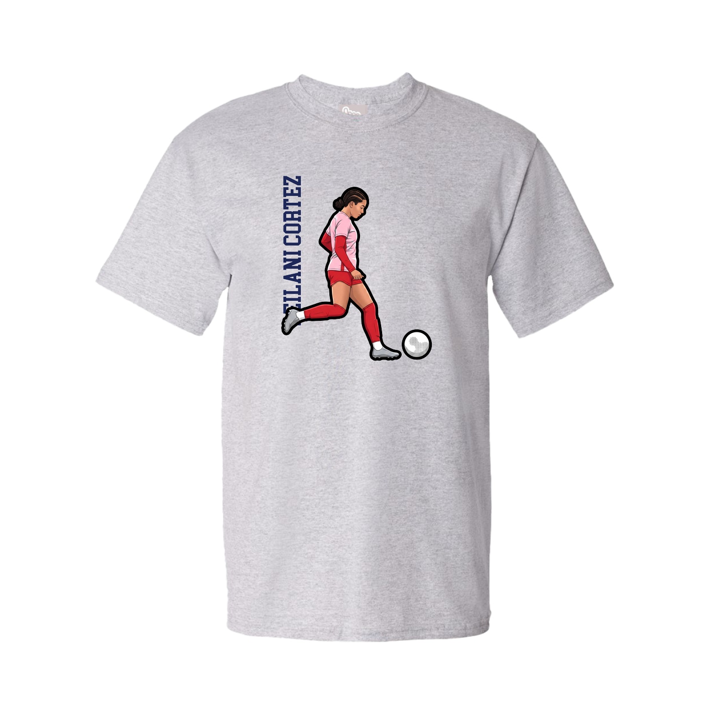 Tee — Name Vertical in Grey