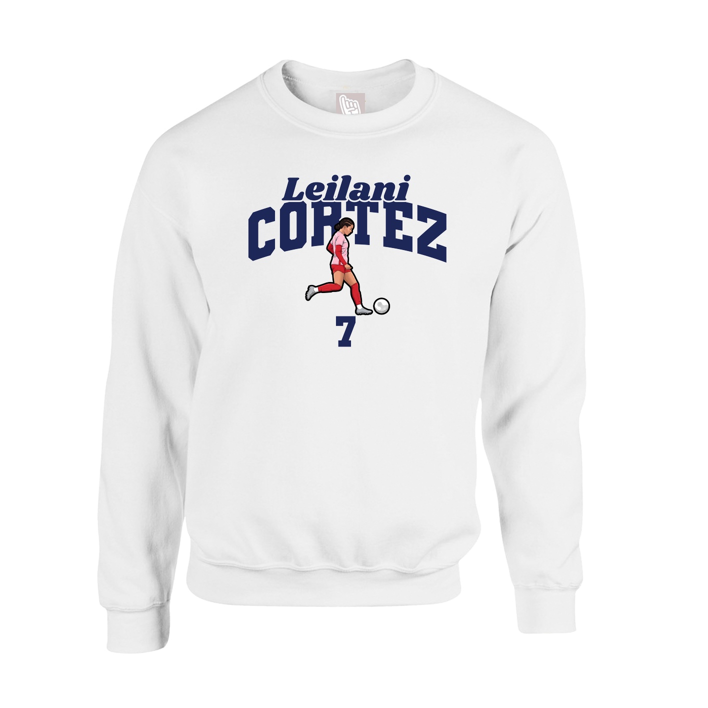 Fleece Crew — Signature Arch in White