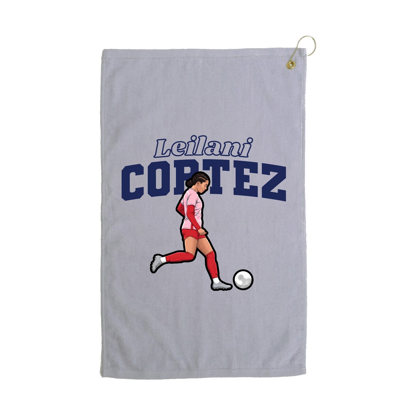 Golf Towel — Name Arch in Grey