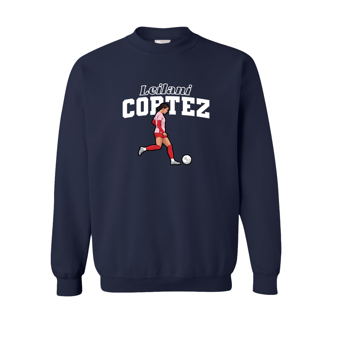 Fleece Crew — Name Arch in Navy