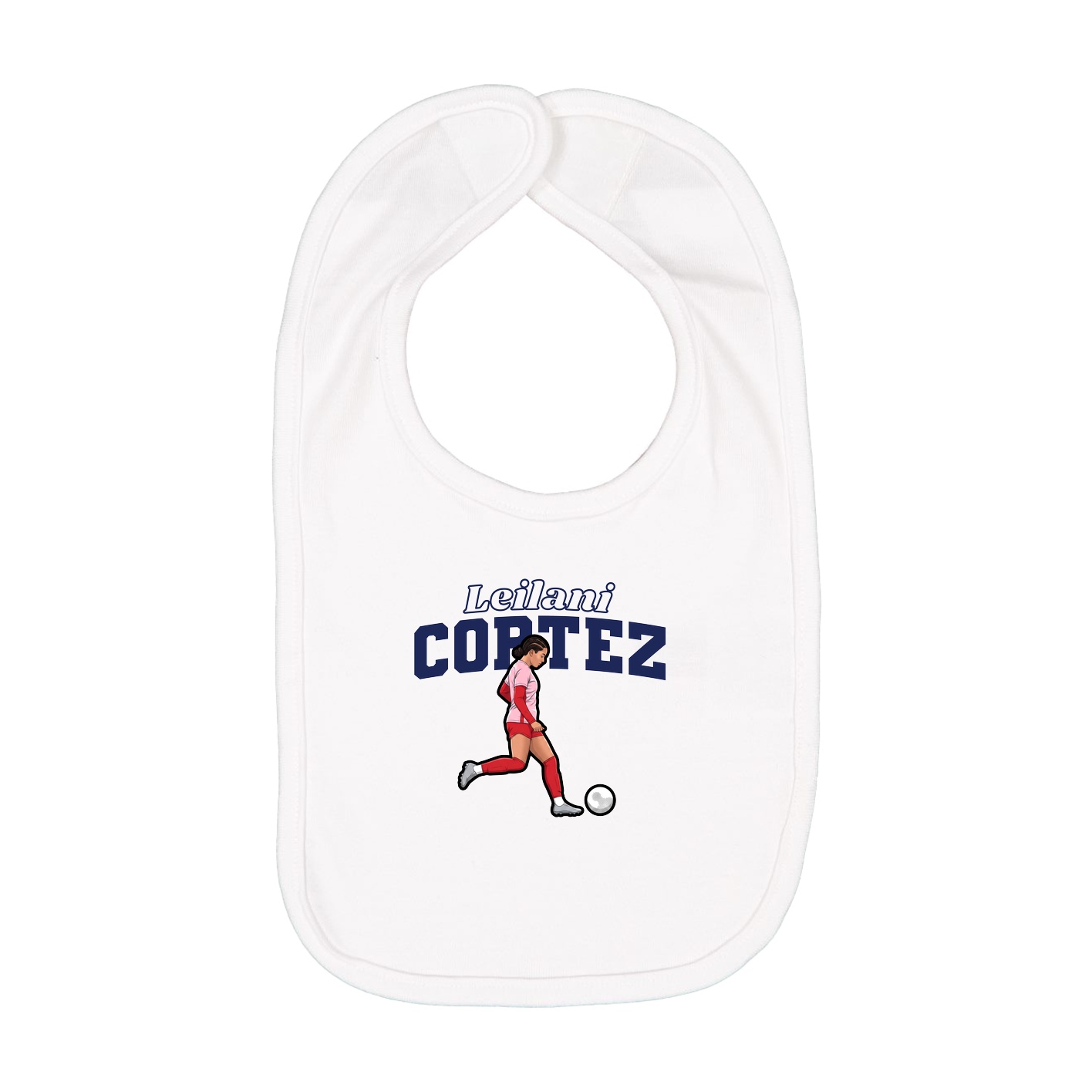 Infant Bib — Name Arch in White
