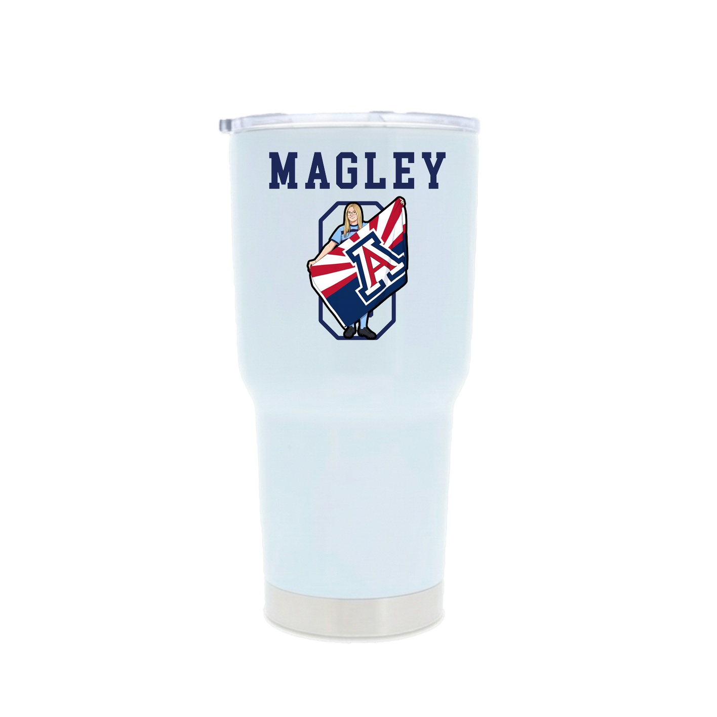 30oz Stainless Steel Tumbler — Shirsey in White