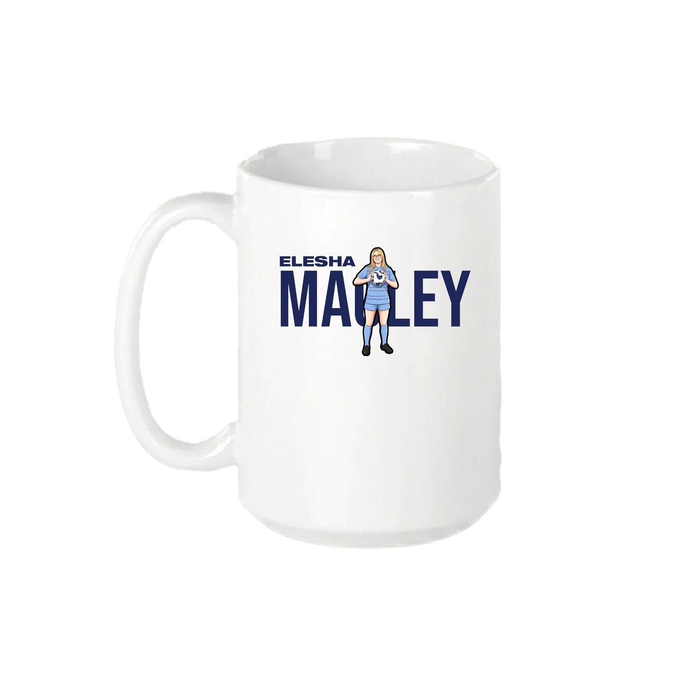 15oz Coffee Mug — Player Name in White