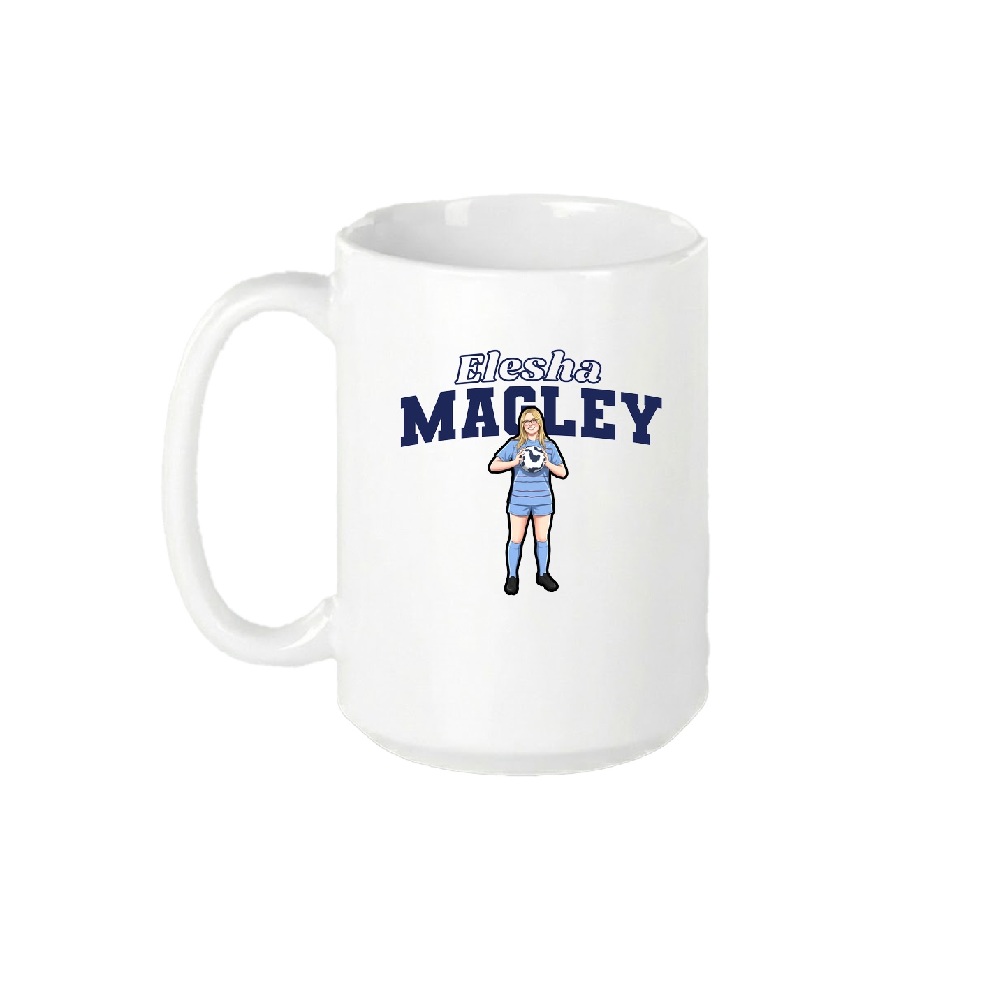 15oz Coffee Mug — Name Arch in White