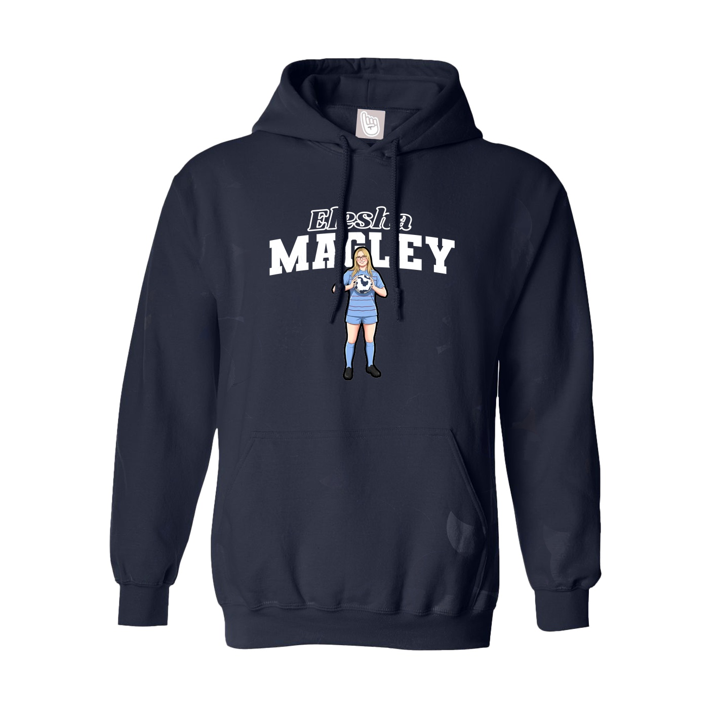 Youth Hoodie — Name Arch in Navy