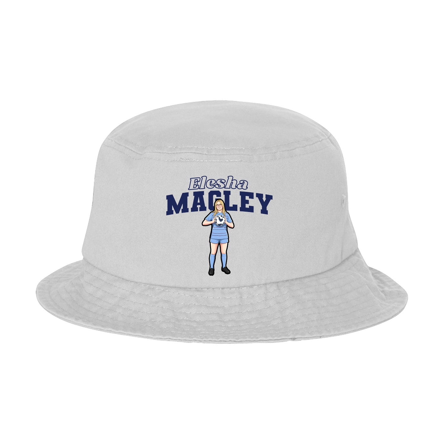 Bucket Cap — Name Arch in White