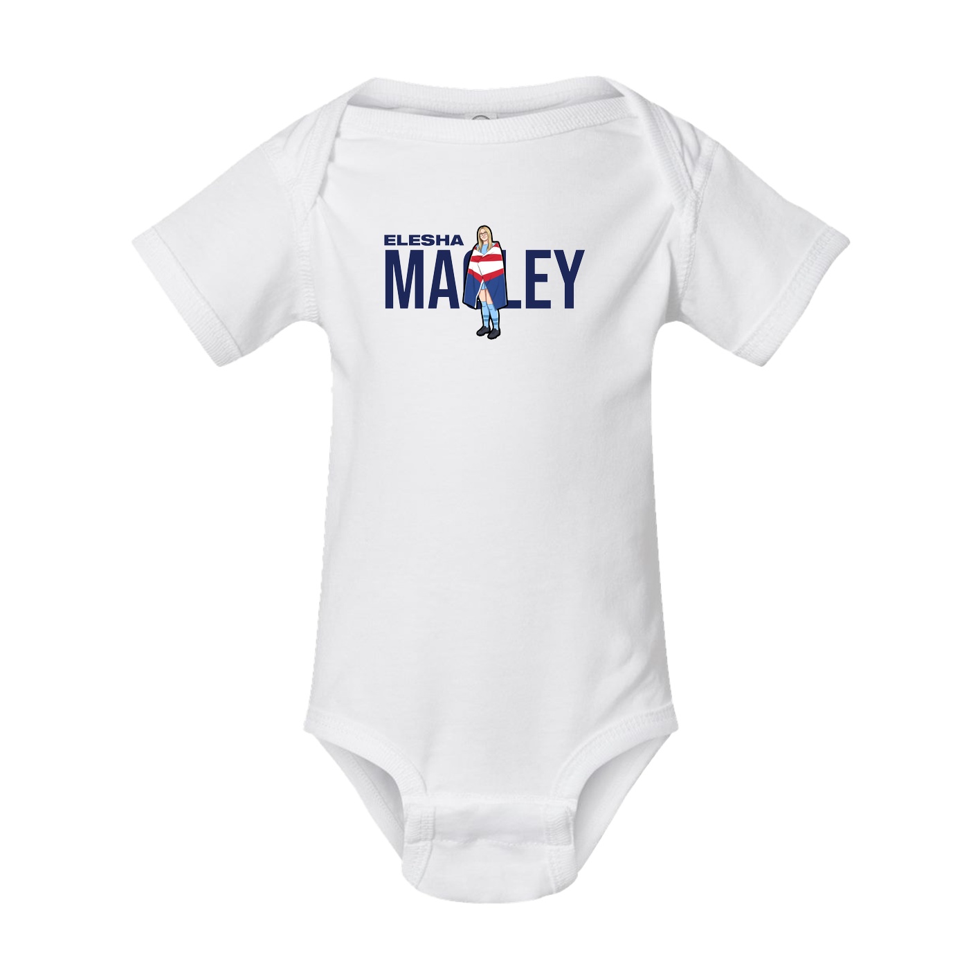 Baby Onesie — Player Name in White