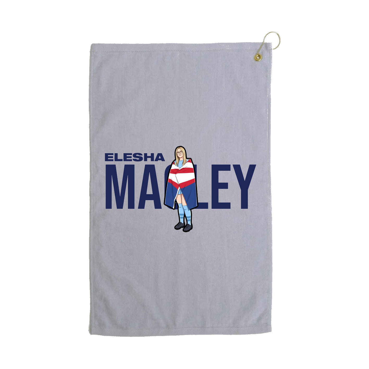 Golf Towel — Player Name in Grey