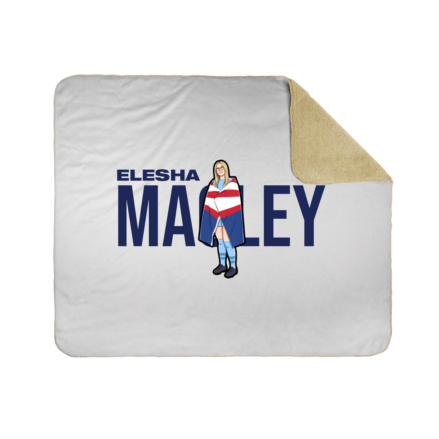 Throw Blanket — Player Name in White