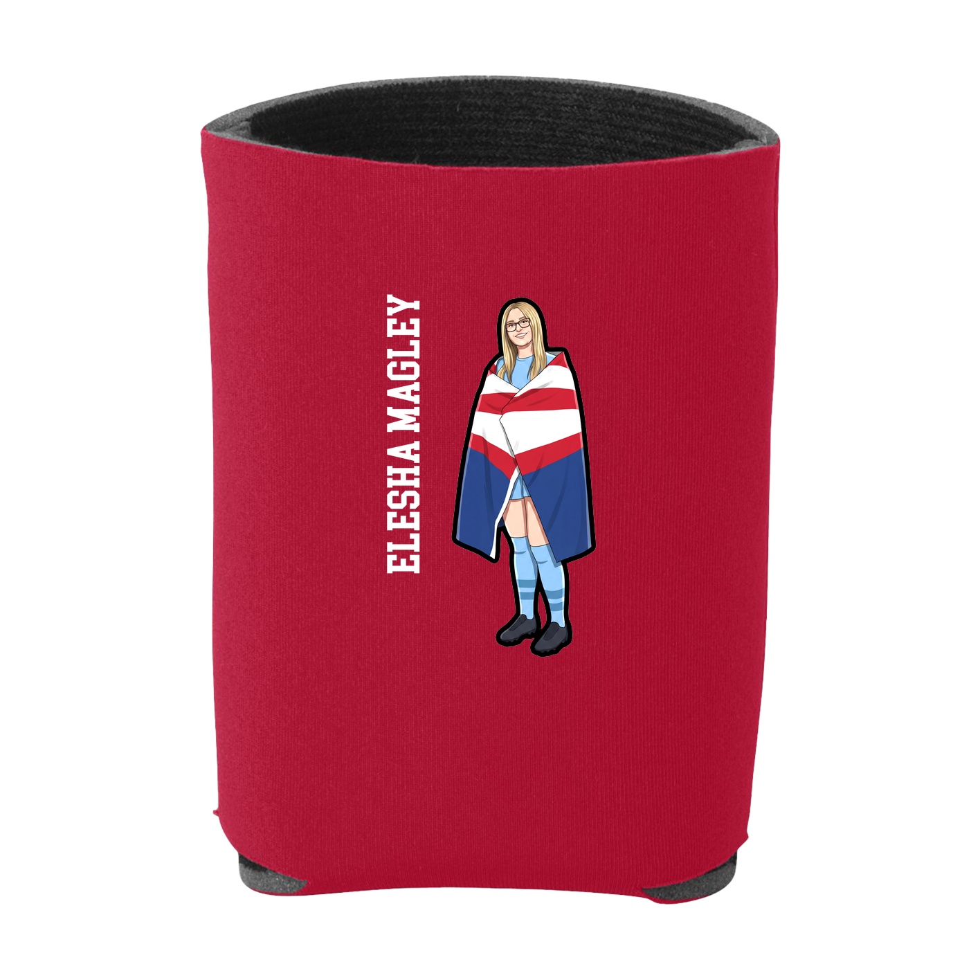 Can Holder — Name Vertical in Red
