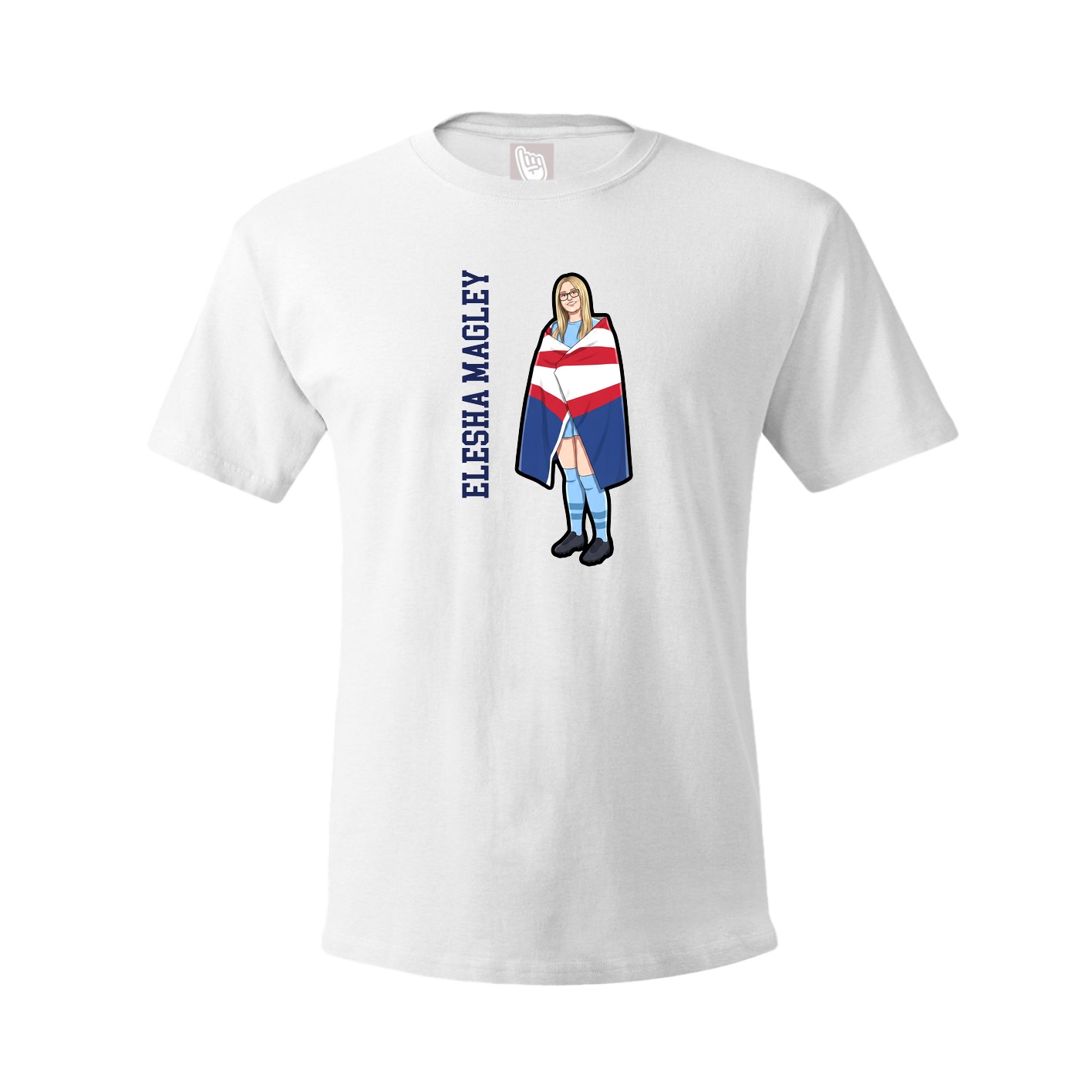 Tee — Name Vertical in White