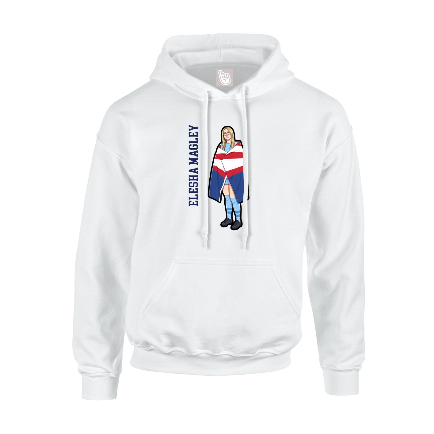 Hoodie — Name Vertical in White
