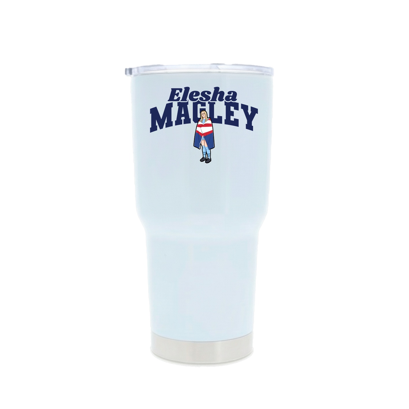 30oz Stainless Steel Tumbler — Signature Arch in White