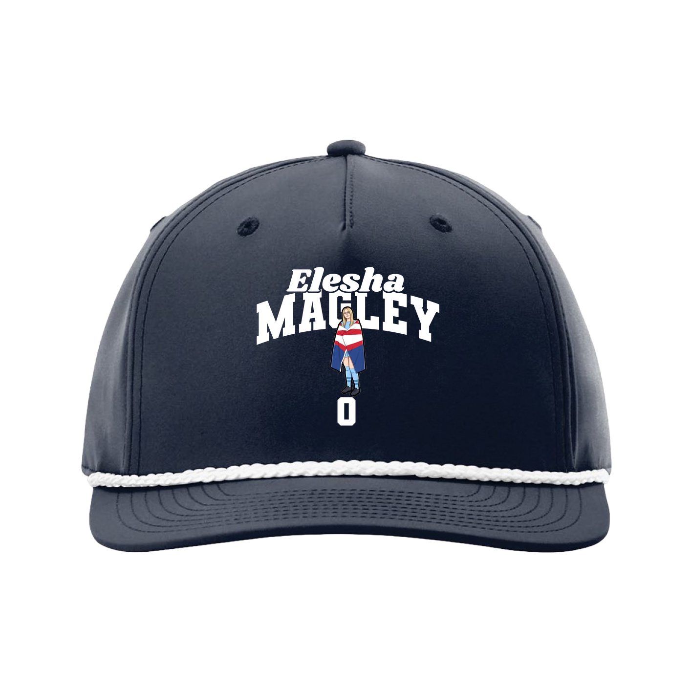 Five-Panel Classic Rope Cap — Signature Arch in Navy