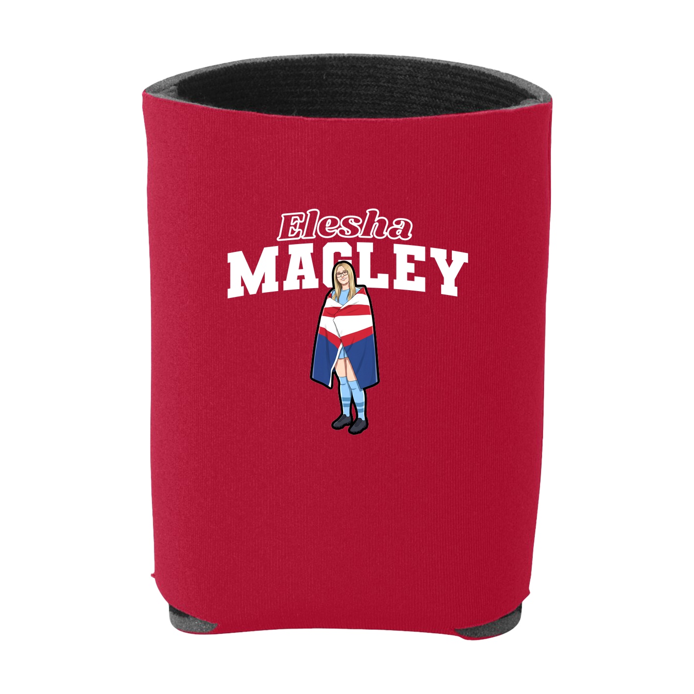 Can Holder — Name Arch in Red