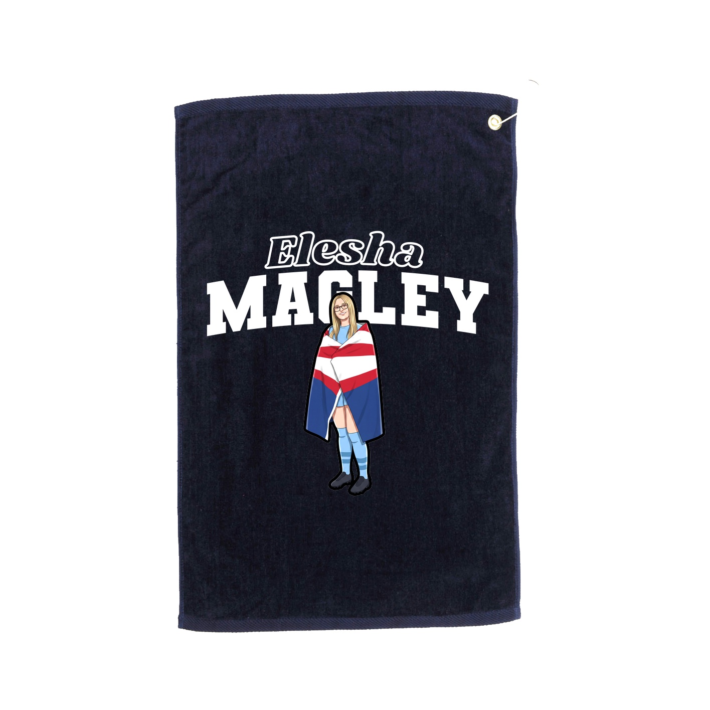 Golf Towel — Name Arch in Navy