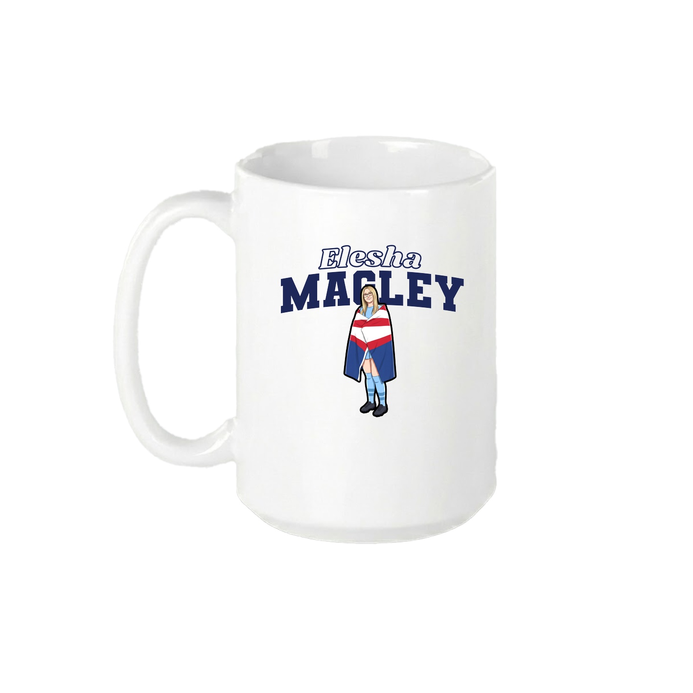 15oz Coffee Mug — Name Arch in White