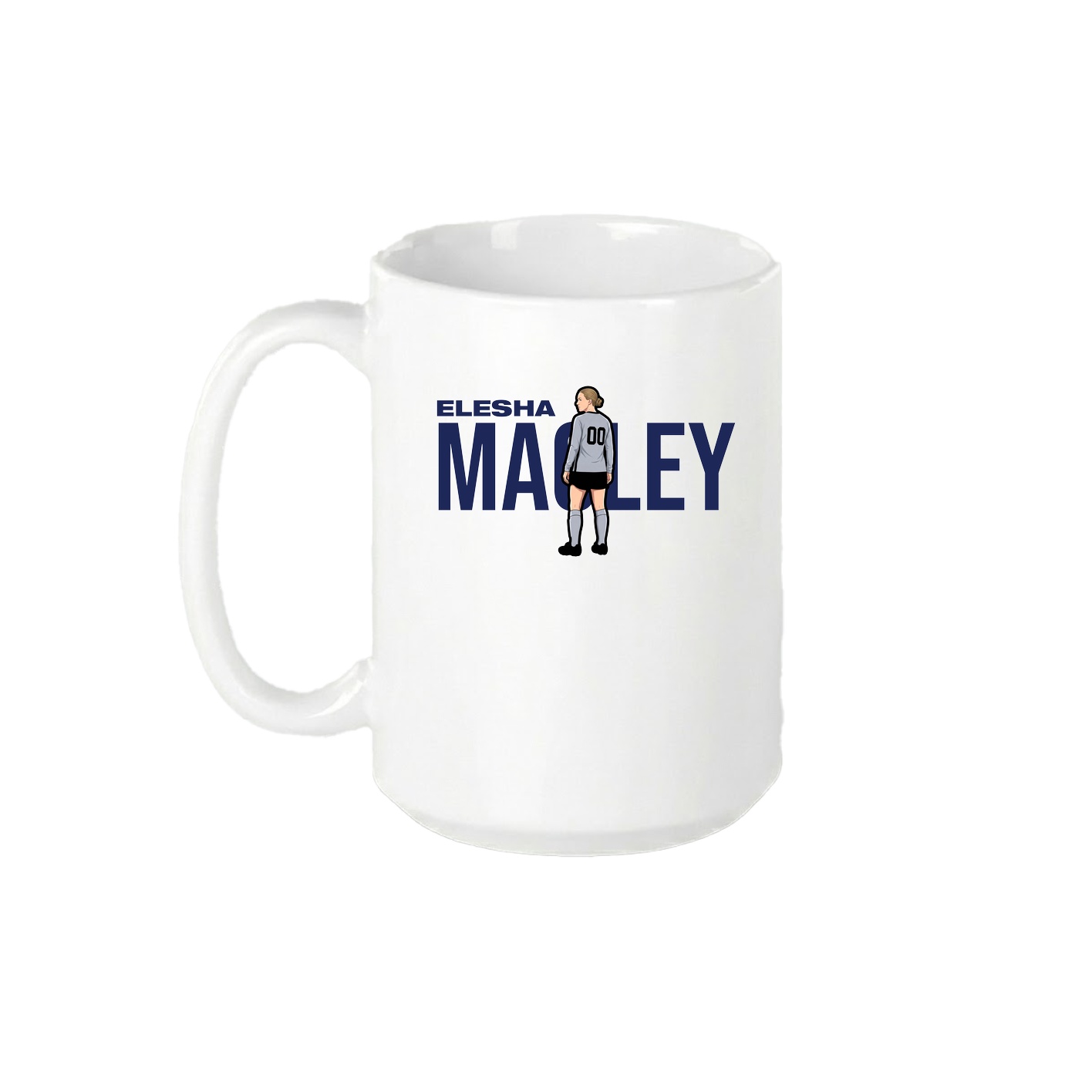 15oz Coffee Mug — Player Name in White