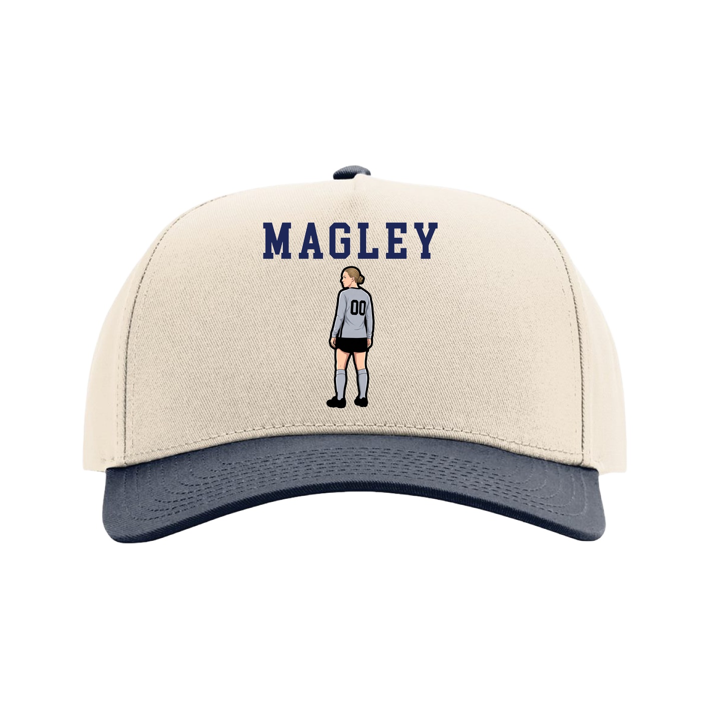 Full Fabric Five-Panel Champ Cap — Shirsey in Cream/Navy