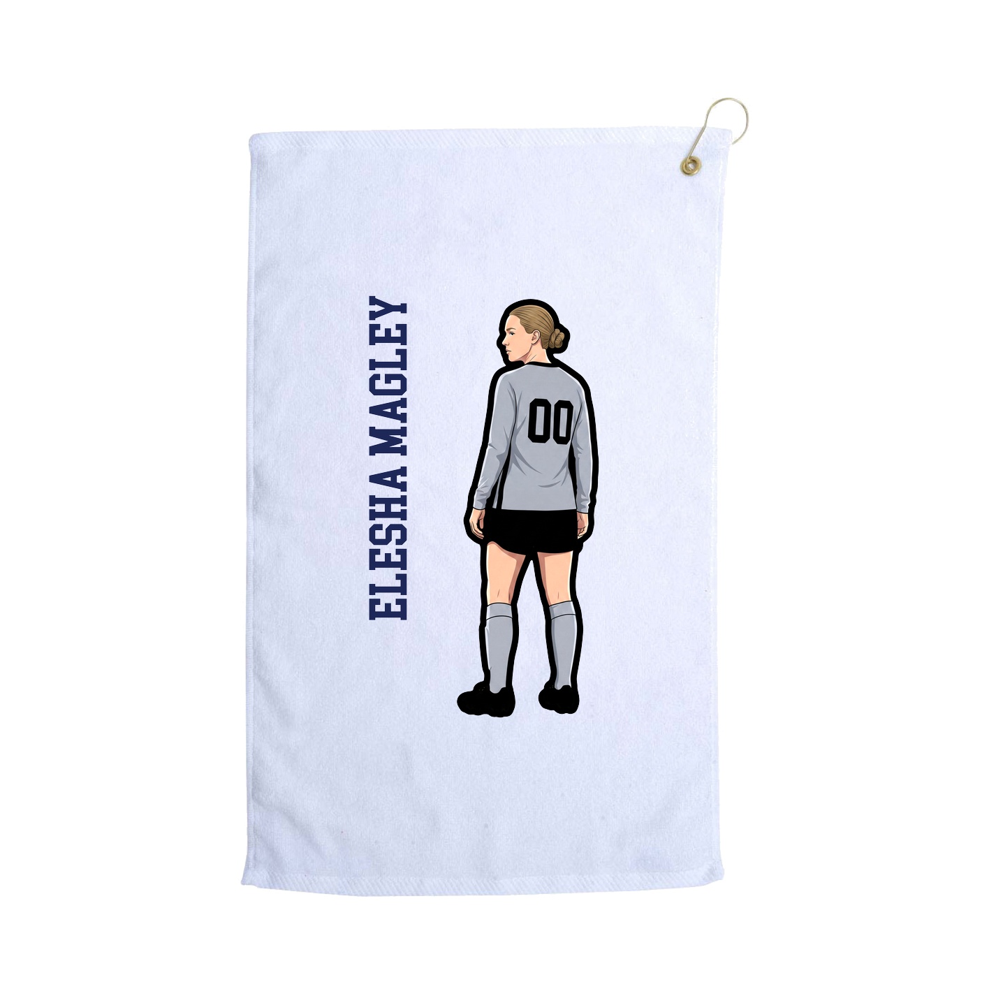 Golf Towel — Name Vertical in White