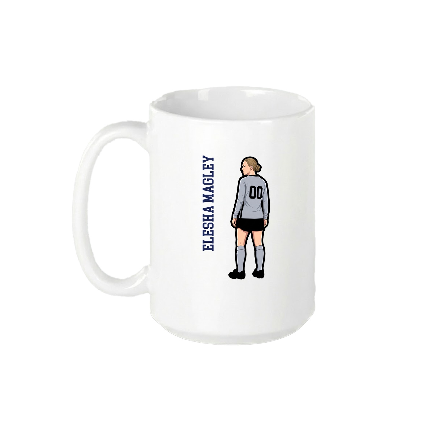 15oz Coffee Mug — Name Vertical in White