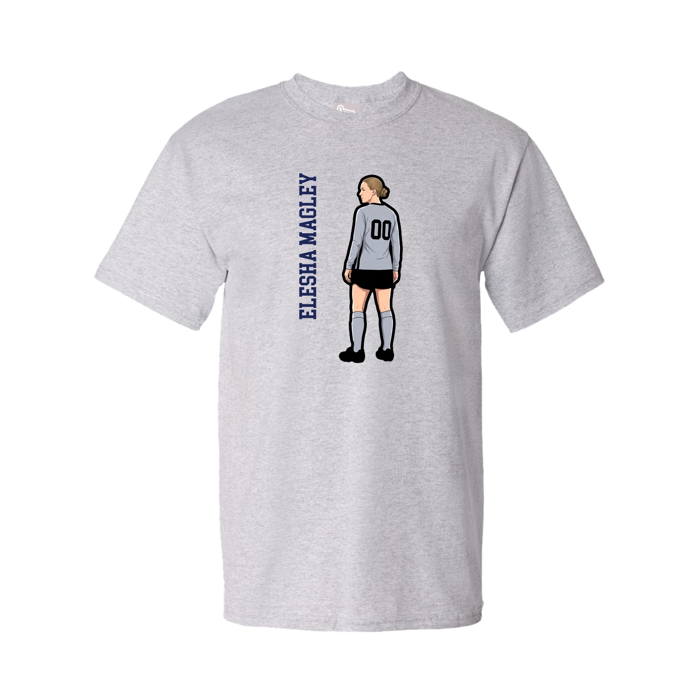 Youth Tee — Name Vertical in Grey