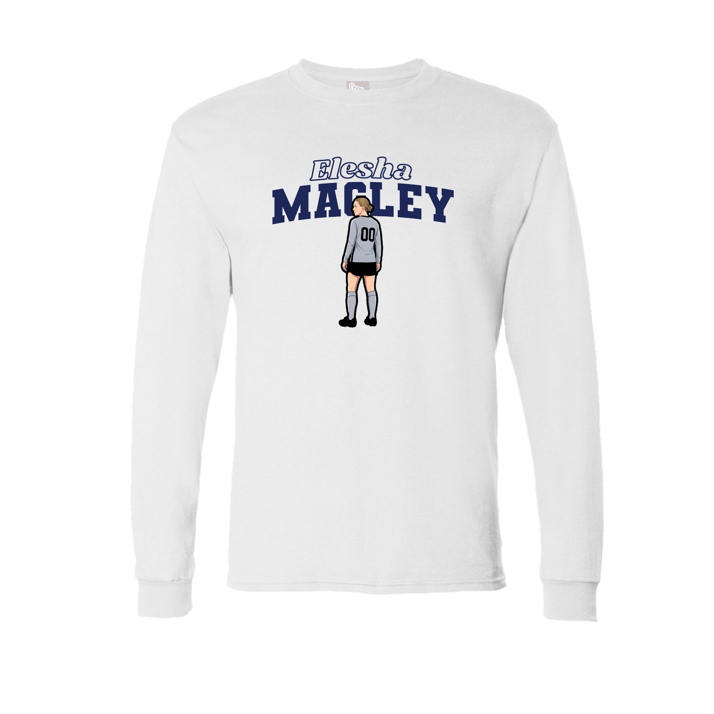 Long Sleeve Tee — Name Arch in White
