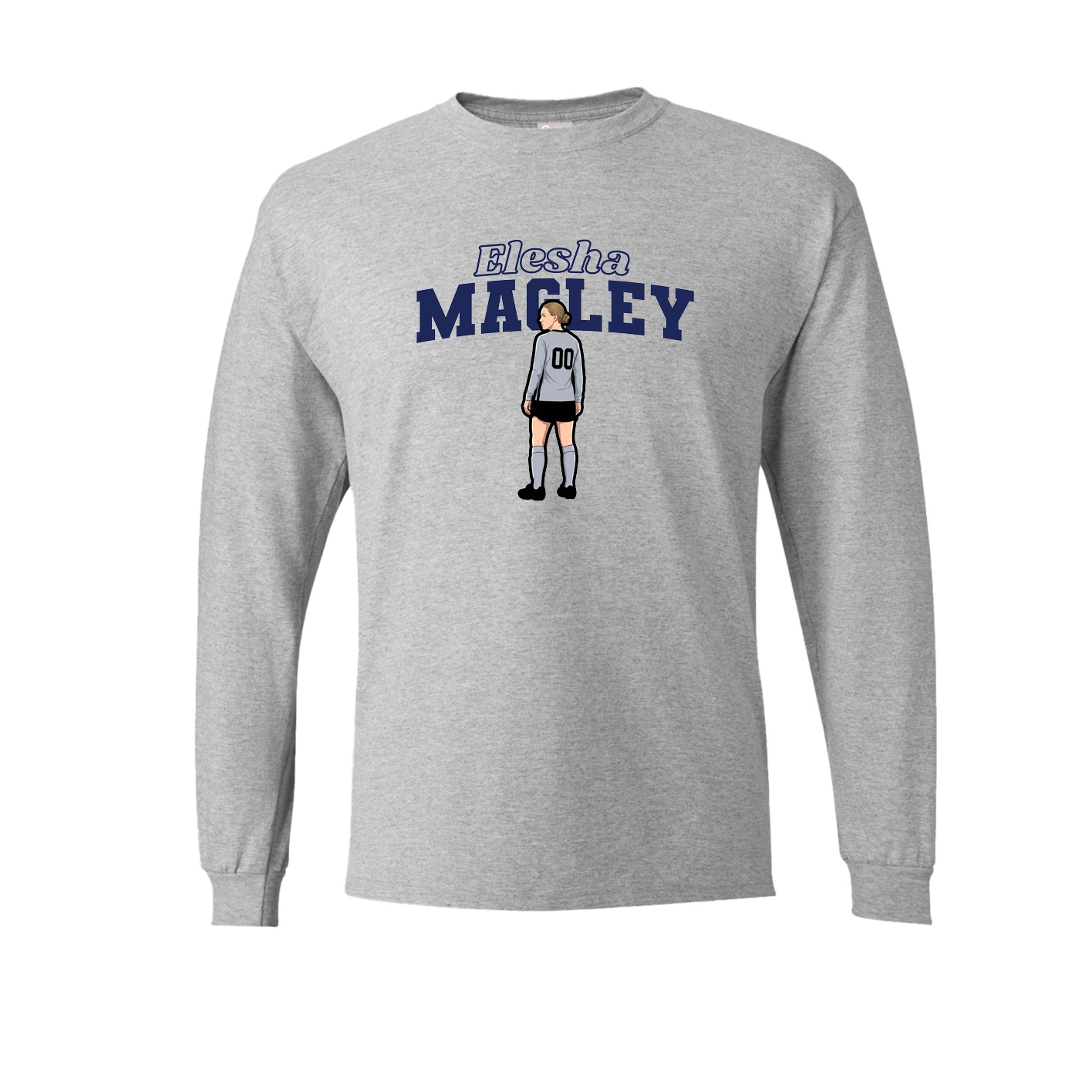 Long Sleeve Tee — Name Arch in Grey
