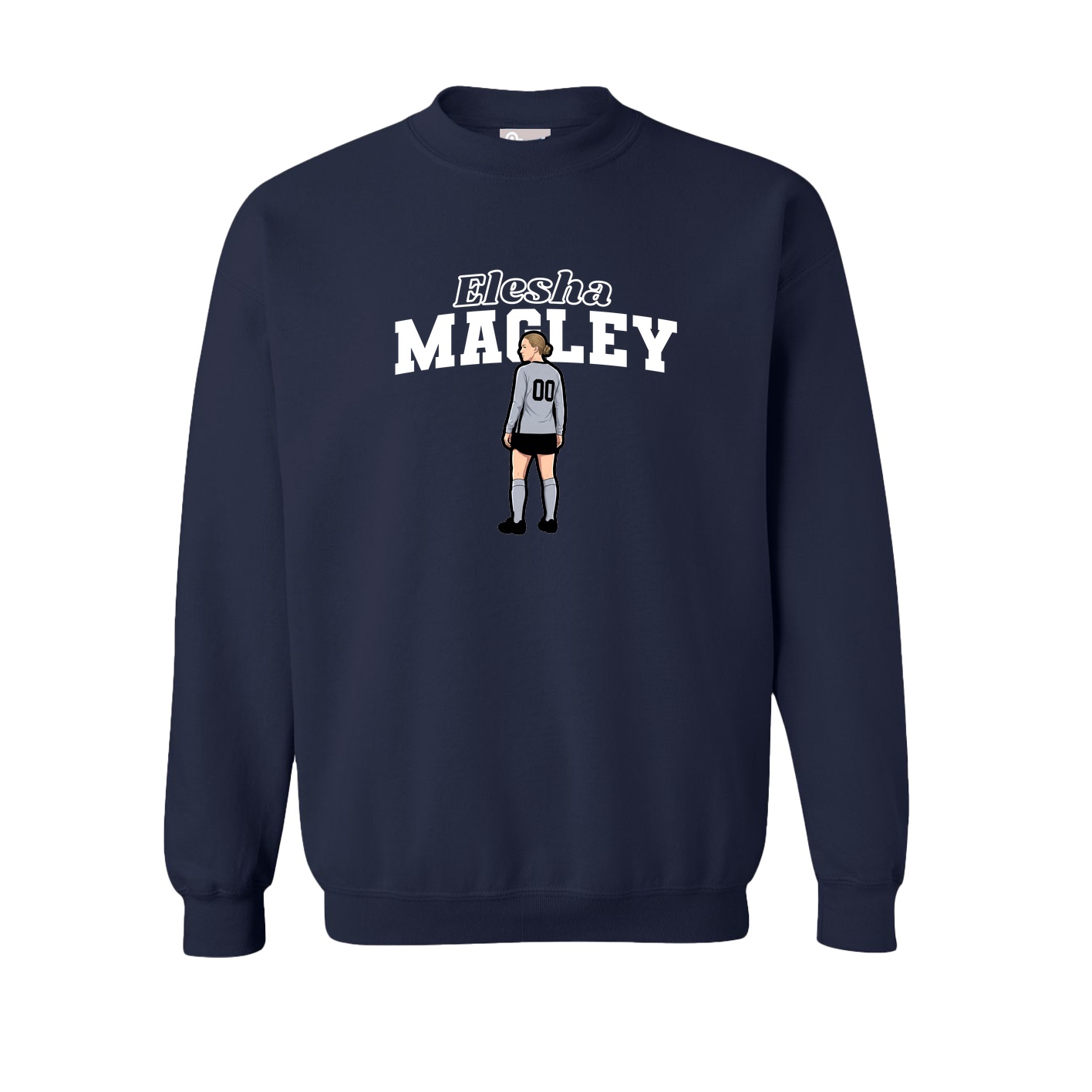Fleece Crew — Name Arch in Navy