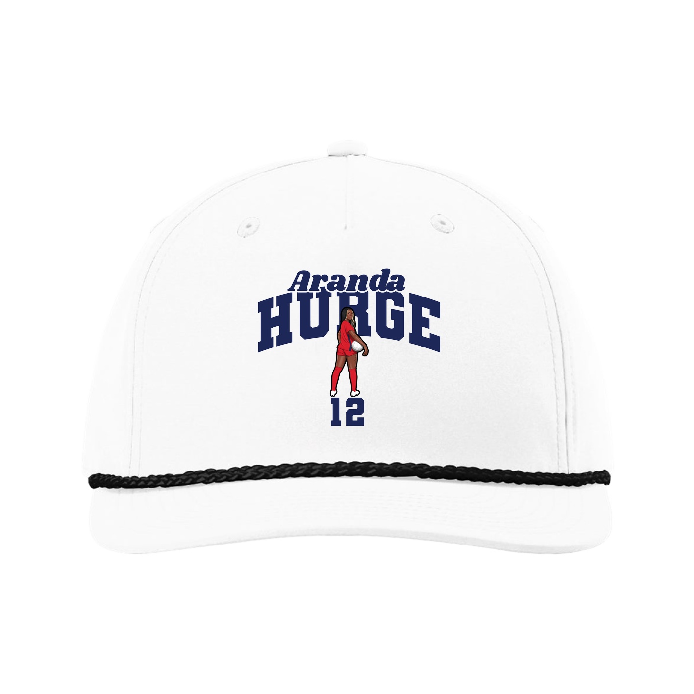 Five-Panel Classic Rope Cap — Signature Arch in White
