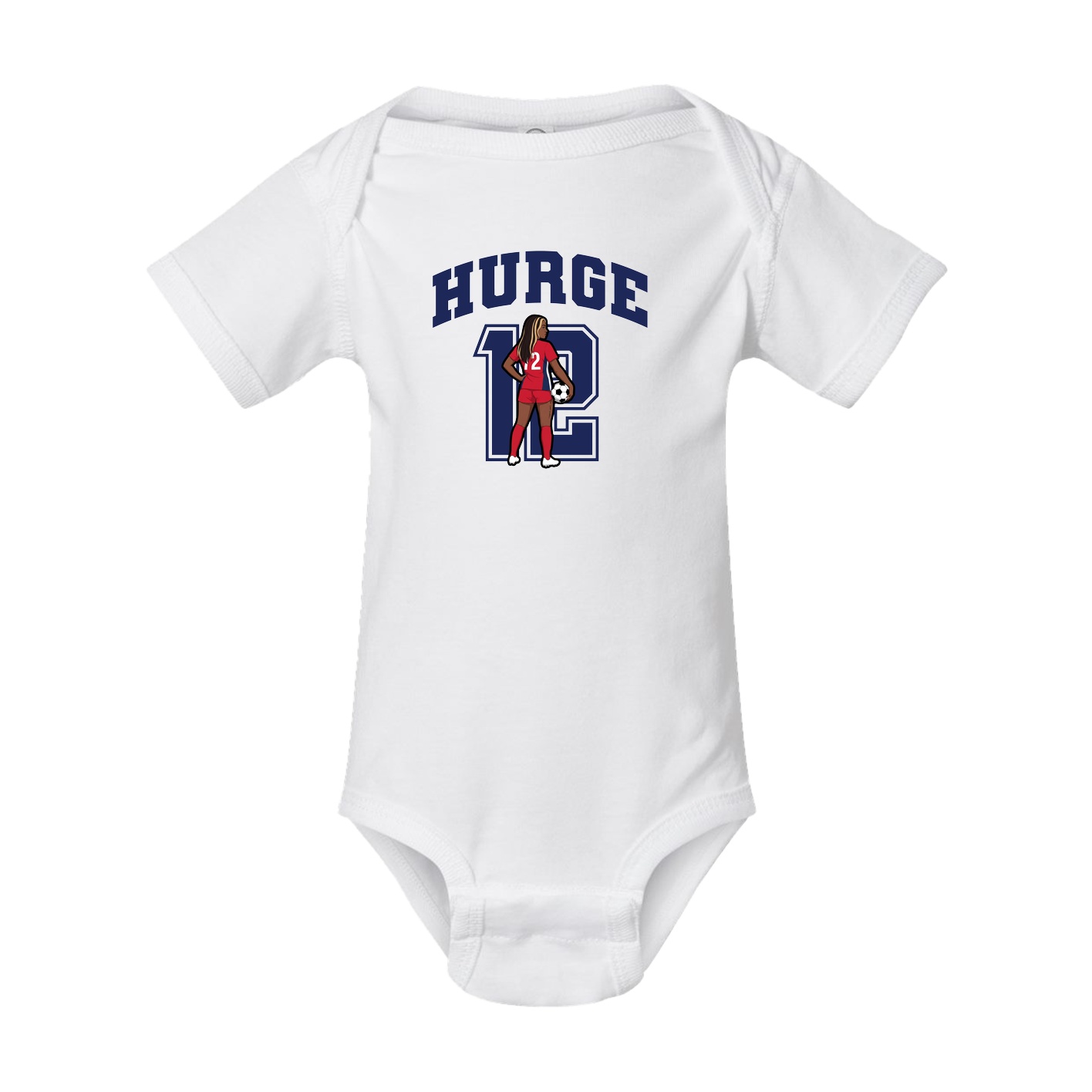 Baby Onesie — Number in White