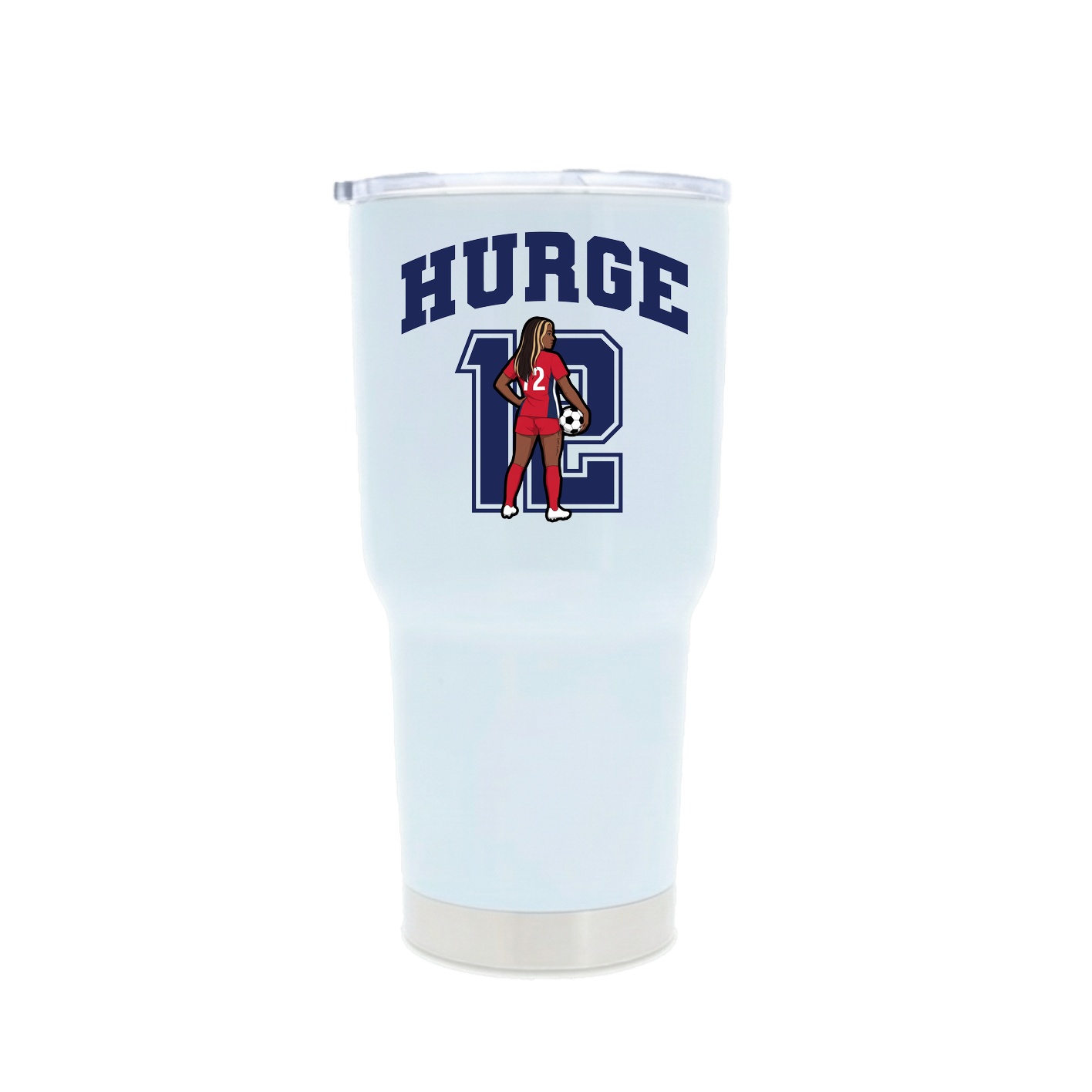 30oz Stainless Steel Tumbler — Number in White