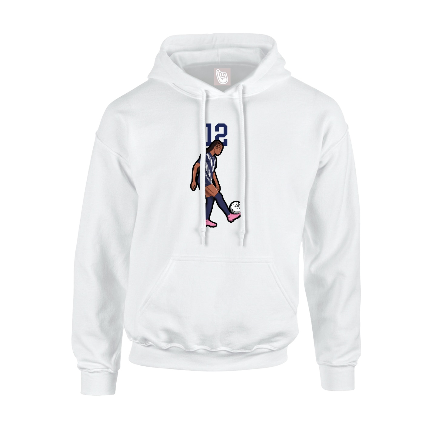 Youth Hoodie — Number Top in White