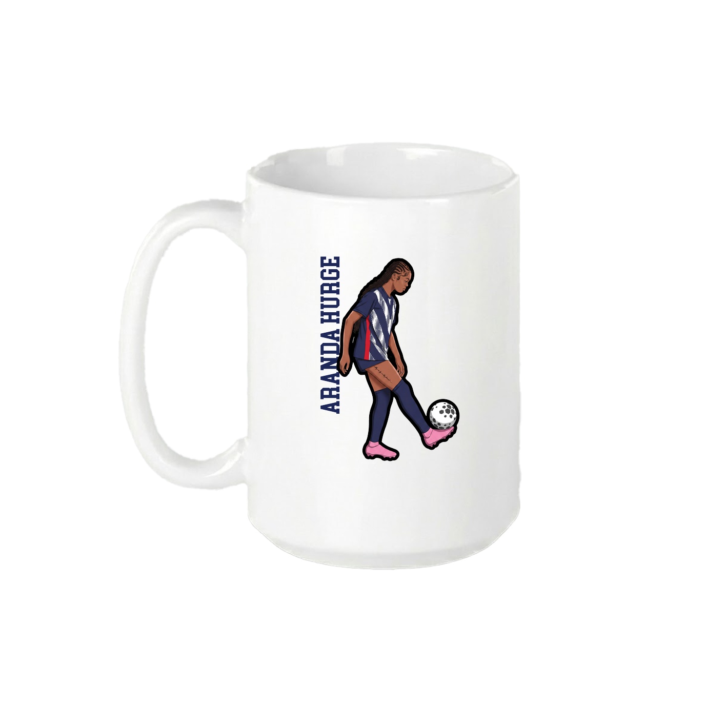 15oz Coffee Mug — Name Vertical in White