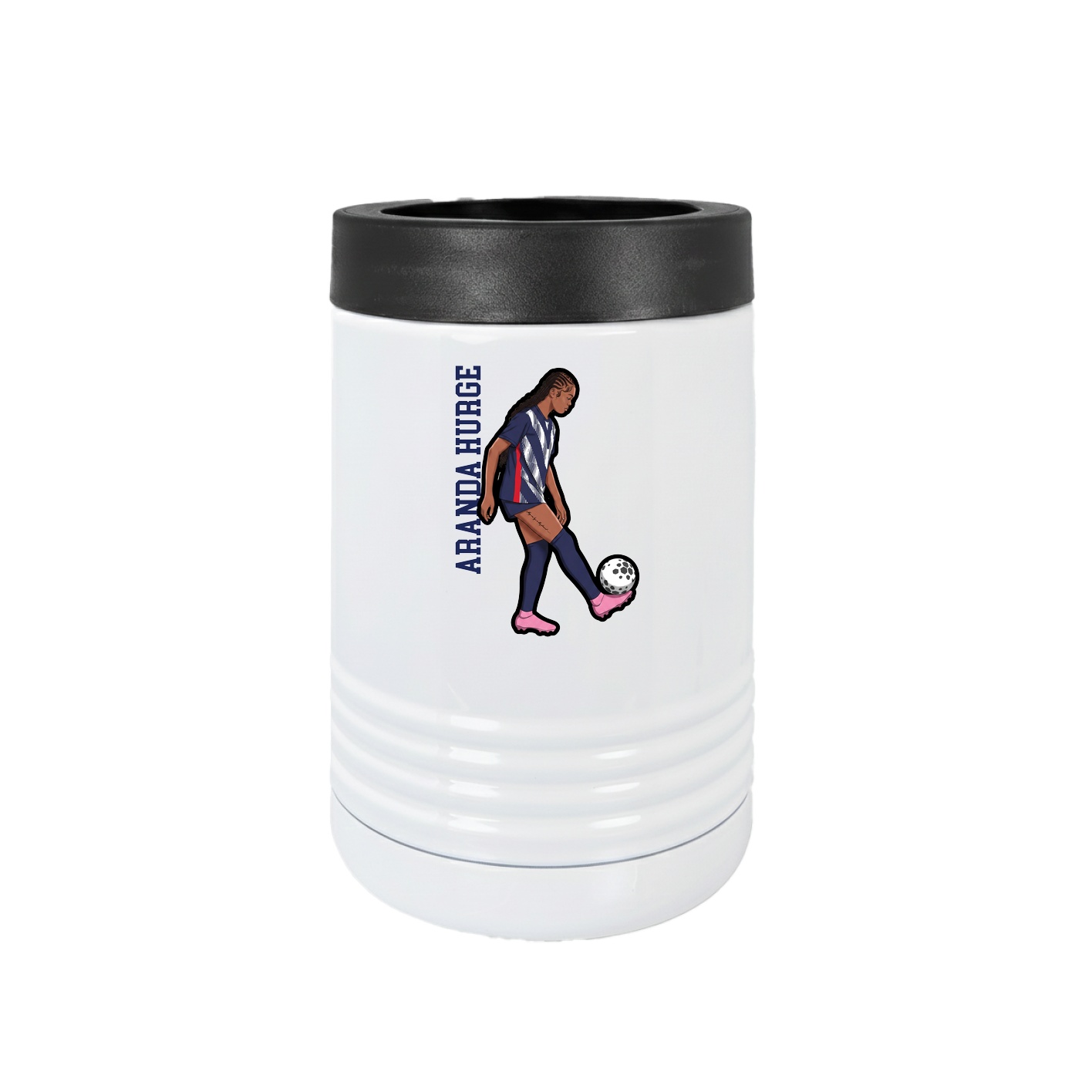 Beverage Holder — Name Vertical in White