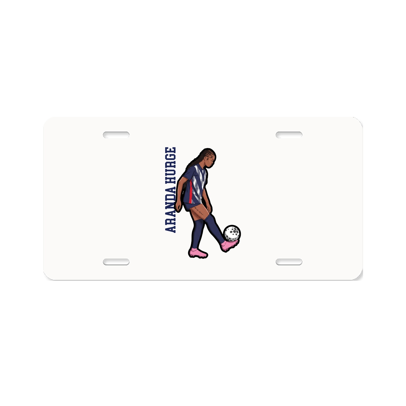 License Plate — Name Vertical in Classic